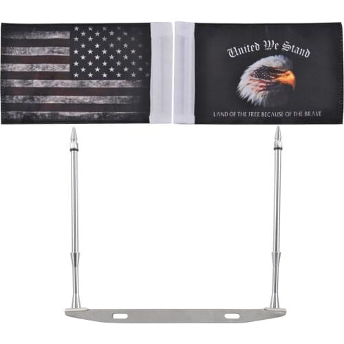 Motocycle Plate Frame Double Pole Flag Holder for Decorative Universal For Most Motor Sportster Bobber Chopper Custom