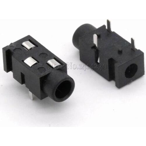 100Pcs Headphone socket PJ320B diameter 3.5mm plug-in audio socket