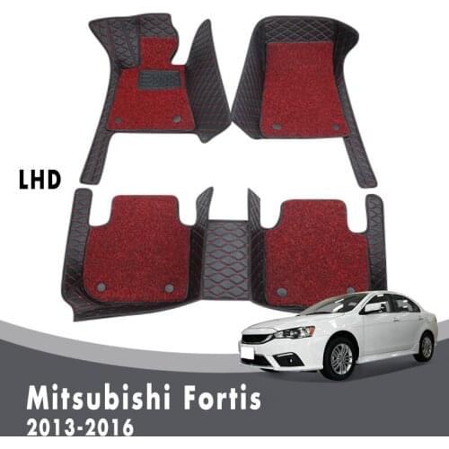 Luxury Double Layer Wire Loop Car Floor Mats Carpets For Mitsubishi Fortis 2016 2015 2014 2013 Auto Interior Accessories Rugs