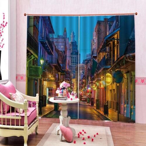 Luxury Blackout 3D Window Curtains For Living Room Bedroom night view curtains for bedroom