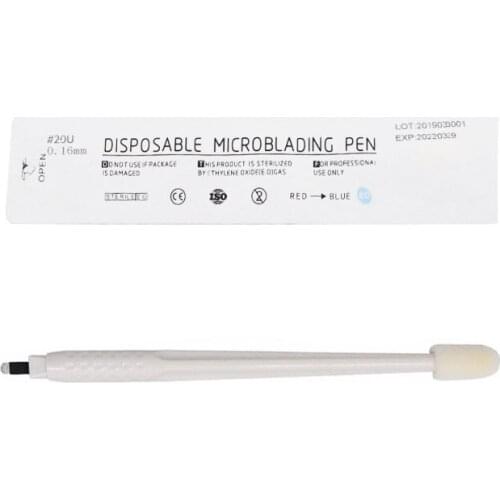 Eyebrow Microblading Disposable Pen Eyebrow Tattoo Manual Pen Microblading Supplies Permanent Makeup 12 Slant Needles Blades Di