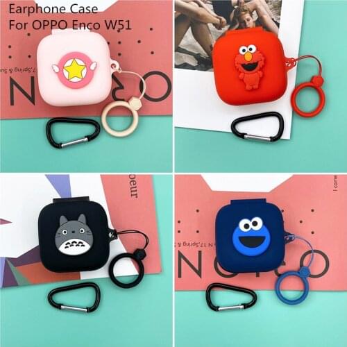 Cute Silicone Earphone Case Cover For OPPO ENCO W51 Soft Wireless Earphone Cover With Hook For OPPO ENCO W51 Accessories