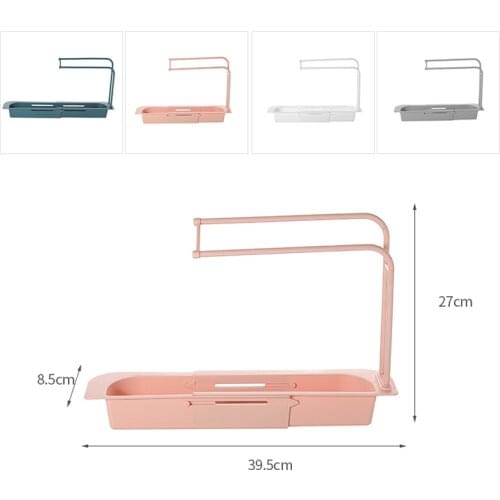 Telescopic Sink Rack Holder Expandable Storage Drain Basket for Home Kitchen ALI88