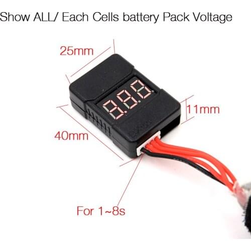 1 Piece HotRC New Design BX100 1-8S Lipo Battery Voltage Tester/ Low Voltage Alarm/ Voltage Checker for RC Model