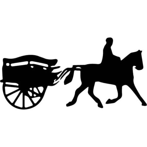 Transportation Carriage Exquisite Decals Car Window Stickers Personalized Pvc Waterproof Decals Black/white, 17cm*8cm