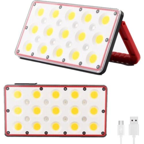 Ultra Slim COB LED Floodlight Portable Hunting Flashlight 5000mAh USB Rechargeable Work Light Red Emergency Strobe Warning Light