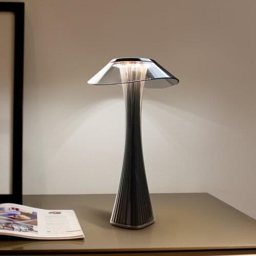 USB Smart Desk Lamp Charging Touch Bedroom Bedside Study Desk Lamp Transparent Crystal Modern