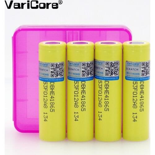 VariCore 4PCS Original 18650 HE4 3.6V 2500mAh battery 20A 35A High Heater HE4 18650 Power Tool Battery + Storage Box