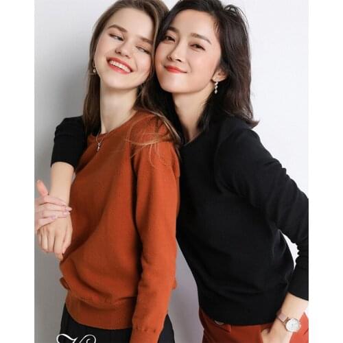 Ladies Knitted Sweater Women Pullovers Basic Elasticity Autumn Long sleeve Women Sweaters Girl Soft Slim Fit Top Knitwear Female
