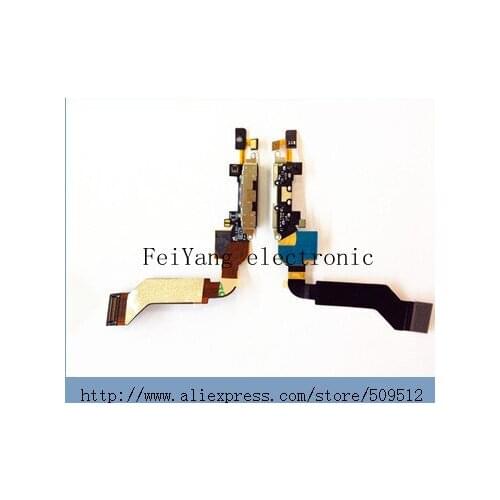 10pcs/lot 100%OEM NEW Charger Dock Connector Flex Cable for iPhone 4S White and Black colour Free shipping