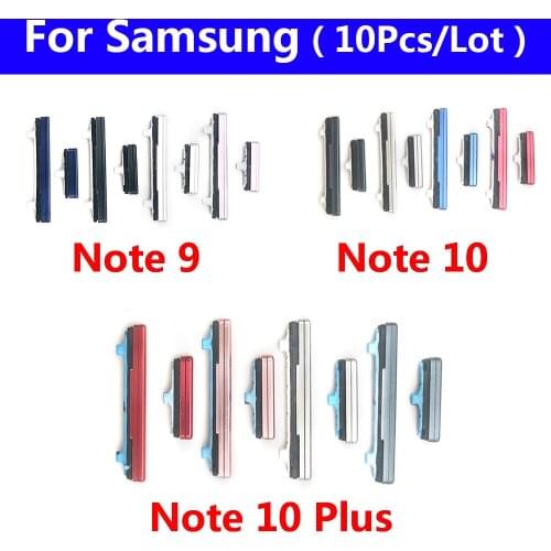 10Pcs/Lot, Side Keys Power and Volume Buttons For Samsung Galaxy Note 9 10 Plus Replacement