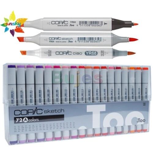 12 24 36 72 color OEM Japan COPIC Ciao 3 Double head Square head soft head alcohol oil marker cartoon design art painting marker