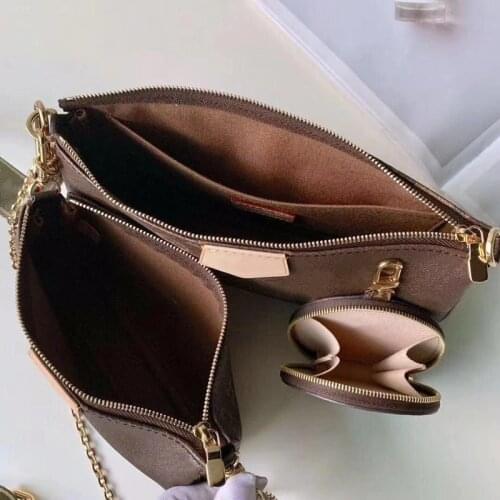 2019 Most popular Multi Pochette Accessories Handbag Monogram canvas builds a three-in-one vibrant design Crossbody bag