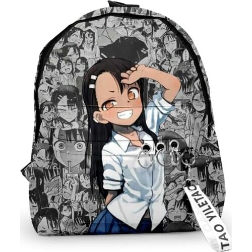 2021 Nagatoro Anime Hip hop Men Women Backpack Fabric Oxford hanging buckle Style Girls Child School bag Travel Backpack