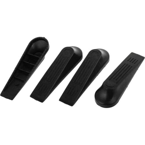 Quality 4 pieces plastic black non-slip stopper doorstop door buffer door wedge