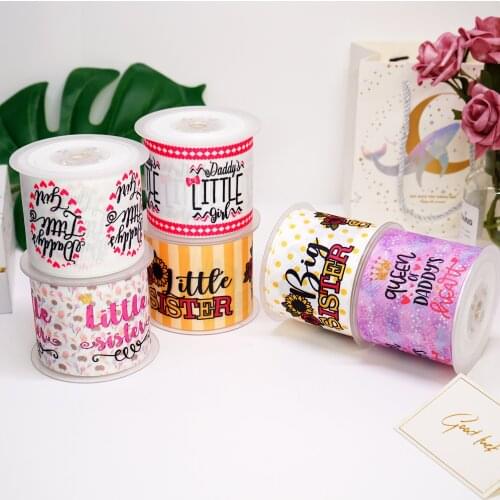 5 Yards Printed Grosgrain Ribbons For Hair Bows DIY Handmade Materials49545