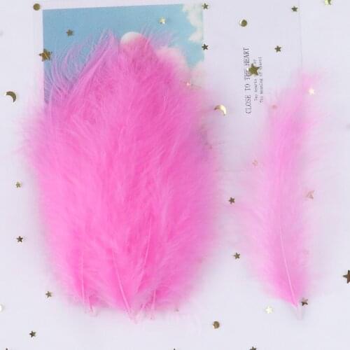 50PCS Dyed Fluffy Turkey Feathers 10-15CM Natural Marabou Feather For Crafts Wedding Jewelry Decoration Party Accessories Plumes