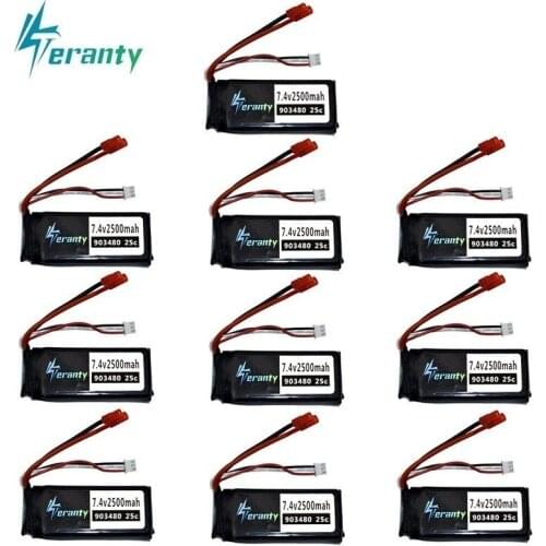 903480 7.4v 2500mAh Lipo battery for Syma X8C X8W X8G X8 RC Quadcopter Spare Parts 7.4v Battery for 12428 12423 RC Car 10pcs/set