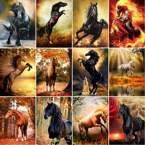 Diamond Painting Horse Full Square/Round Diamond Embroidery Animals Picture 5D Diy Mosaic Rhinestone Home Decoration