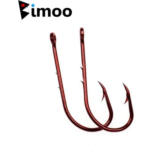 Bimoo 100PCS Red Baitholder Hook Pan Fish Fishing Hook Fish Bait Holder Size 5/0 4/0 3/0 2/0 1/0 etc