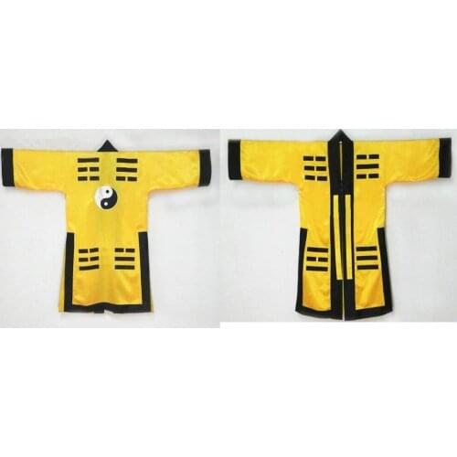 UNISEX Taoism suits Taoist priest clothing bagua vestment tai chi uniforms martial arts robe YELLOW