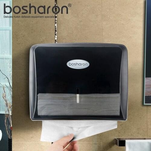 Tissue Box Paper Towel Dispenser Holder Transparent Black Color For Kitchen N Fold Hand Paper Dispensers Bathroom Accessories