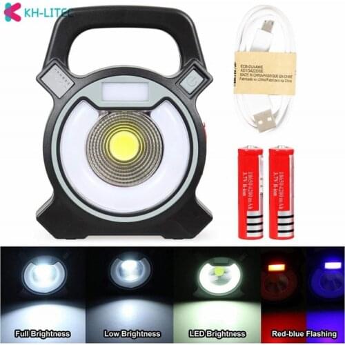 KHLITEC 15W COB LED Portable Floodlight Lantern Outdoor Waterproof 4-Mode Emergency Spotlight Lamp for Camping Hiking Tent Light