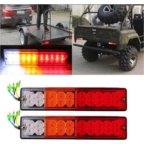 2PCS 12V 24V LED Tail Light Cargo Tail Light 20 Leds Waterproof Lights Truck LED Tail Light Lamp Yacht Car Trailer Taillight