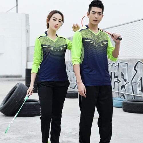 Autumn winter men/women badminton t-shirt,quick-dry table tennis shirt volleyball sport long pants,tennis long-sleeved shirt 129