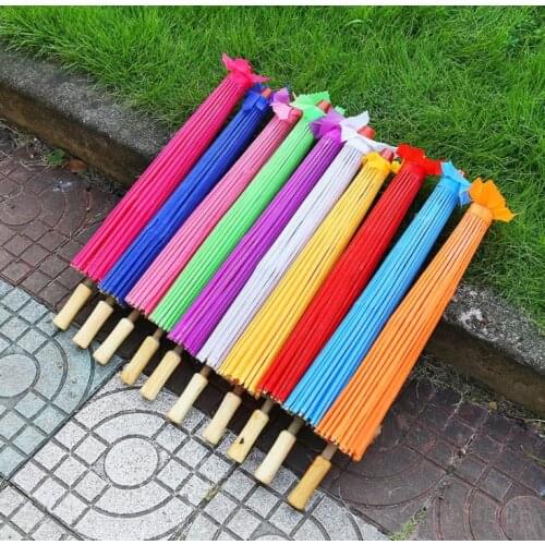 Hot Wedding Parasols Paper Parasol Sun Umbrellas Accessories Handmade Solid Color Paper Umbrella Sunshade 50 pcs SN967