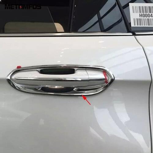 For Ford Edge 2015 2016 2017 Chrome Door Handle Bowl Cover Molding Trim Sticker Decoration Cap Exterior Accessories Car Styling