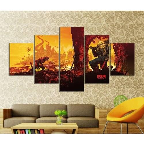 DOOM Eternal Picture Oil Painting Wall Art DOOM Game Poster HD Wall Picture for Living Room Decor