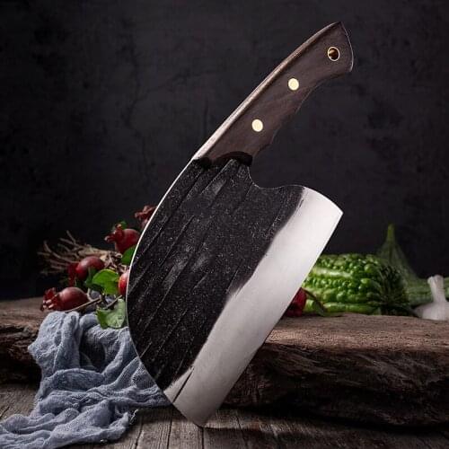 Forged Kitchen Knife Bone Cutter Meat Cutting Slicing Cleaver Sharp Blade Cooking Chefs Butcher Knife Cookware