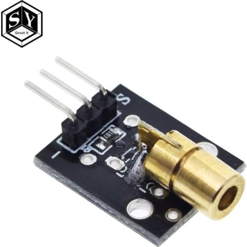 1PCS Great IT KY-008 650nm Laser sensor Module 6mm 5V 5mW Red Laser Dot Diode Copper Head for arduino DIY Kit