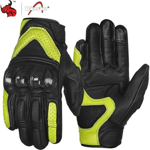 VEMAR Motorcycle Gloves Breathable Leather Motorbike Gloves Carbon Fibre Motocross Gloves Touch Function Guantes Moto