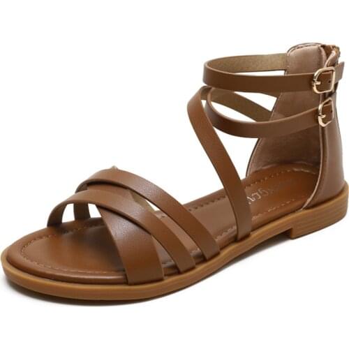 Kalsooni 2021 NEW Women Rome Flat Sandals Comfortable Bohemian Vintage Beach Shoes