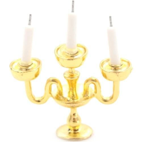 New Arrival Miniature 1/12 Scale Doll House Candlestick Dollhouse Miniature Furniture Accessories Pretend play toy