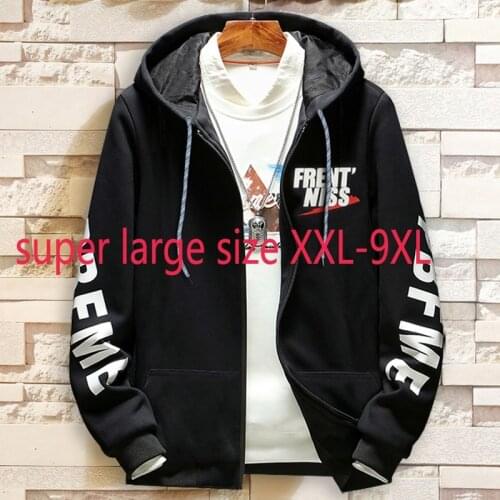 New Arrival Fashion Super Large Oversize Loose Thick Coat Casual Hoodie Men Plus Size 2XL 3XL 4XL 5XL 6XL 7XL 8XL 9XL
