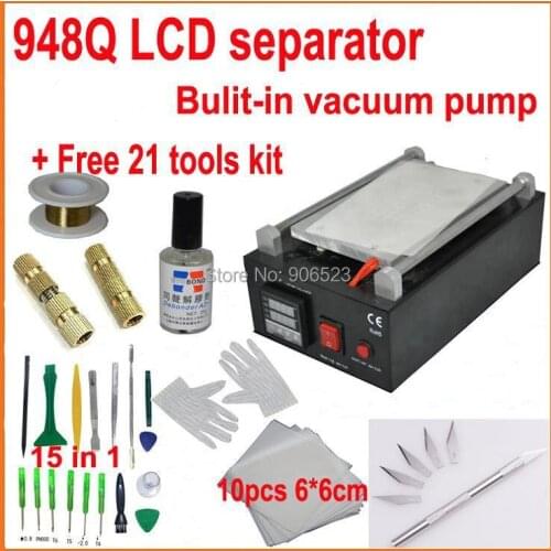 NEW 7inch LCD Separator bulit in vacuum pump to Separate Touch Screen glass lens Digitizer split machine