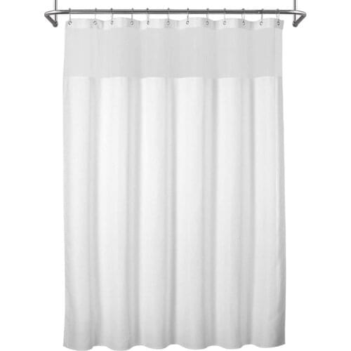 Weave Shower Curtain with Snap-in Fabric Liner Set, 12 Hooks Included, Waterproof and Washable 72x72 Inch