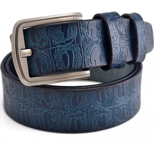 New product brand luxury design pin buckle genuine leather cowhide belt jeans belts for men business cowboy belts Hot Sale