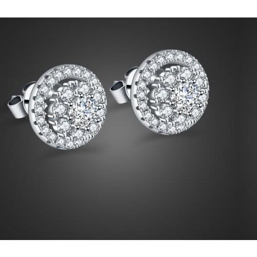 Hot Sale Romantic 100%925 sterling silver Jewelry 2 ways of wearing Stud Earrings For woman Wedding AAA Zirconia Stone Earring