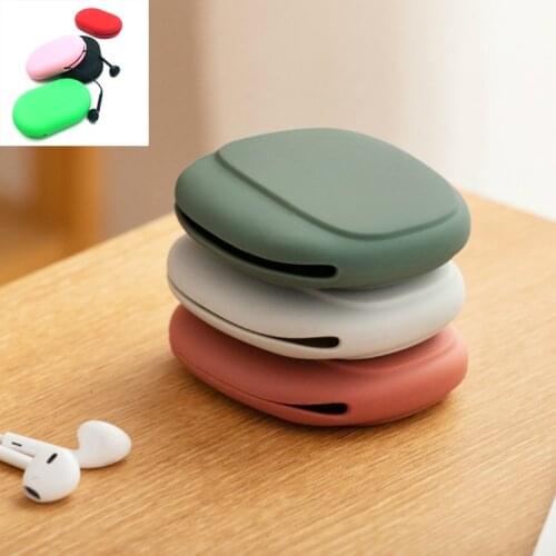 Silicone Storage Box Cute coin purse Headphone Storage Box Portable Data Cable Simple Mobile Phone Data Cable Organizing Bag