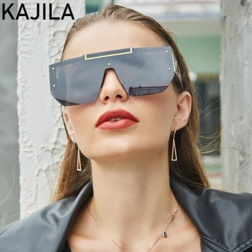 Oversized Rimless Sunglasses Fashion Women 2021 Luxury Brand Quality Square Sun Glasses For Men With The Box Windproof Sunglass