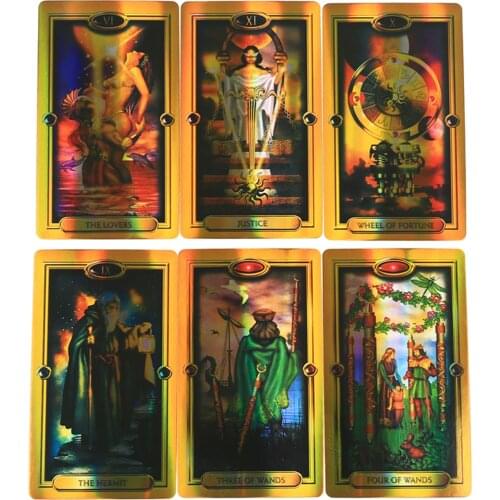 Modern Tarot Cards Stylish Colors Design Interactive Magic Board Game Tarot Magical Fate Divination Card Games Carry Card Set