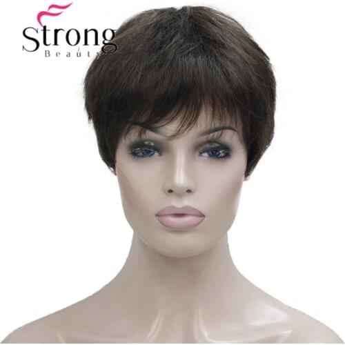 StrongBeauty Synthetic Small Monofilament Top Lightweight Light StrawberryBrown, Blonde Mix Blonde Womens Short Wig