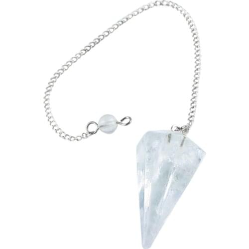 SUNYIK 1Lot (5Pc) Rock Quartz Hexagonal Pointed Healing Reiki Chakra Pendulum Dowsing Divination
