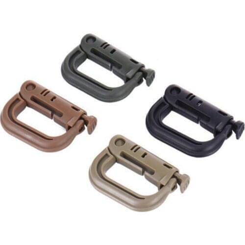 Tactical Molle Carabiner D Locking Ring Plastic Clip Snap Type Ring Buckle Carabiner Keychain ITW fastener Bag Buckle