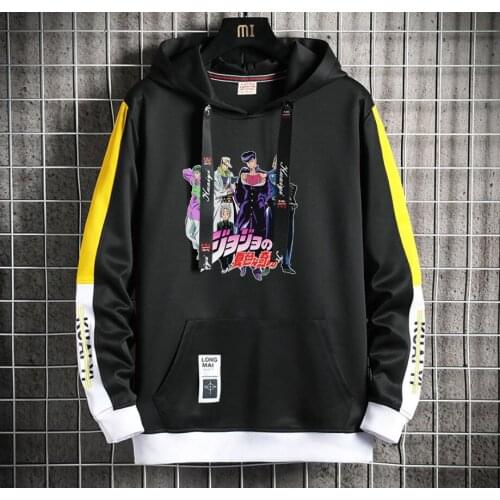 Anime JoJos Bizarre Adventure Hoodie women men Popular Harajuku Hoodeds Pullover Streetwear Casual Fake Two-Piece jacket coat