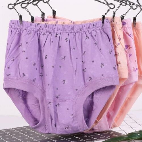 XL~6XL Cotton Boyshorts Womens Plus Size Lingerie Mid Waist Panties Solid Print Underpants Breathable Underwear Female Intimates